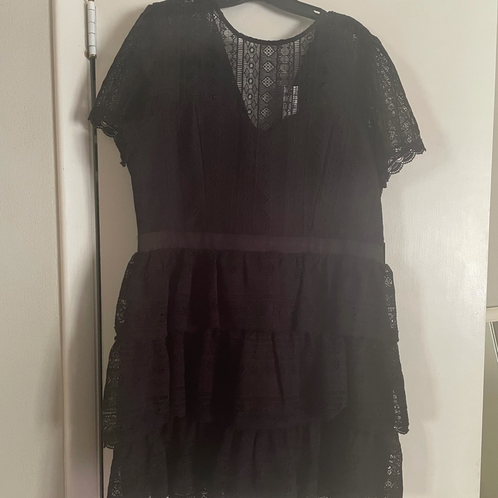 Express Black Lace Tired Dress